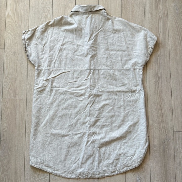 Rhythm. Classic Linen Cotton Shirt Dress in Cream Women’s Size Medium - Picture 3 of 12
